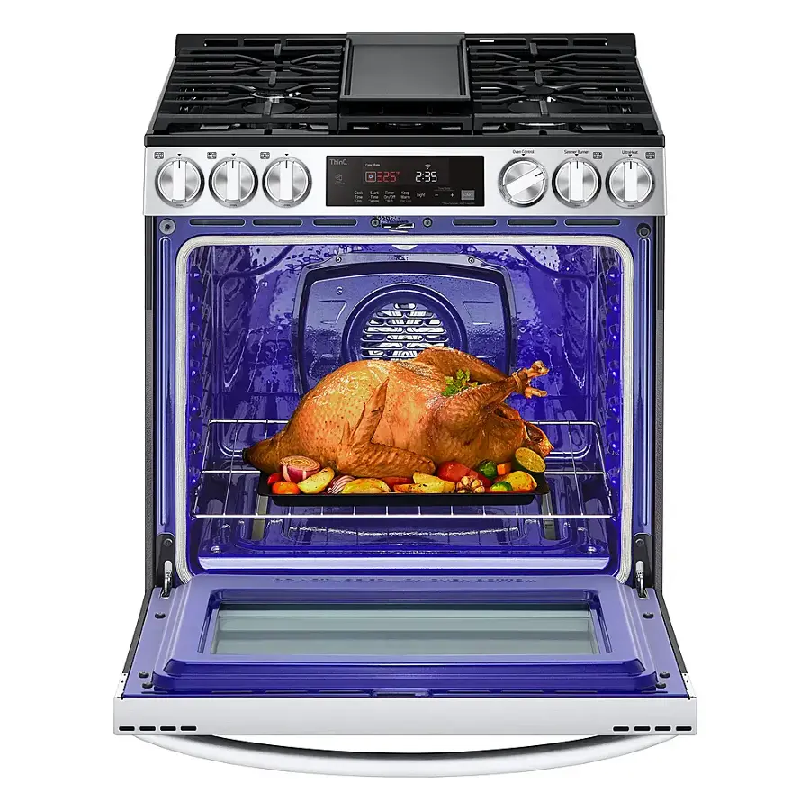 Alt View 17. LG - 5.8 Cu. Ft. Smart Slide-In Gas True Convection Range with EasyClean and Air Fry - PrintProof Stainless Steel.