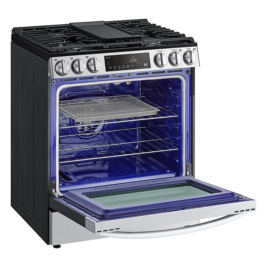 Alt View 19. LG - 5.8 Cu. Ft. Smart Slide-In Gas True Convection Range with EasyClean and Air Fry - PrintProof Stainless Steel.