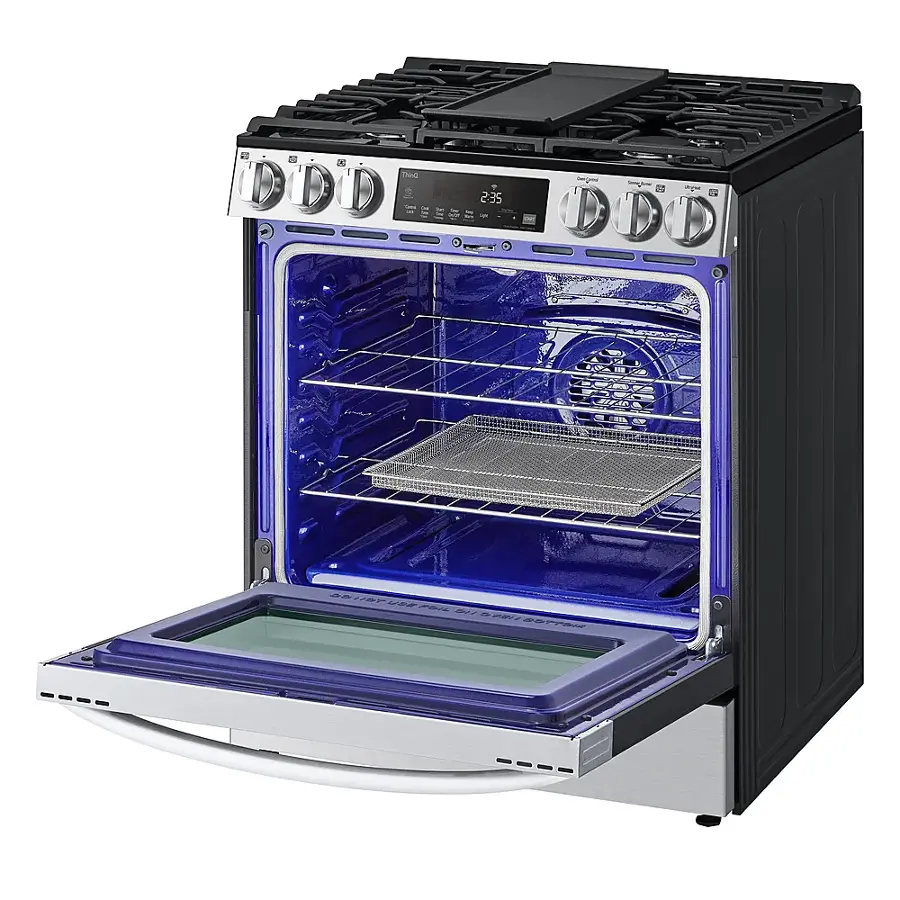 Alt View 22. LG - 5.8 Cu. Ft. Smart Slide-In Gas True Convection Range with EasyClean and Air Fry - PrintProof Stainless Steel.