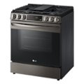 Alt View Zoom 12. LG - 5.8 Cu. Ft. Smart Slide-In Gas True Convection Range with EasyClean and Air Fry - Black Stainless Steel.