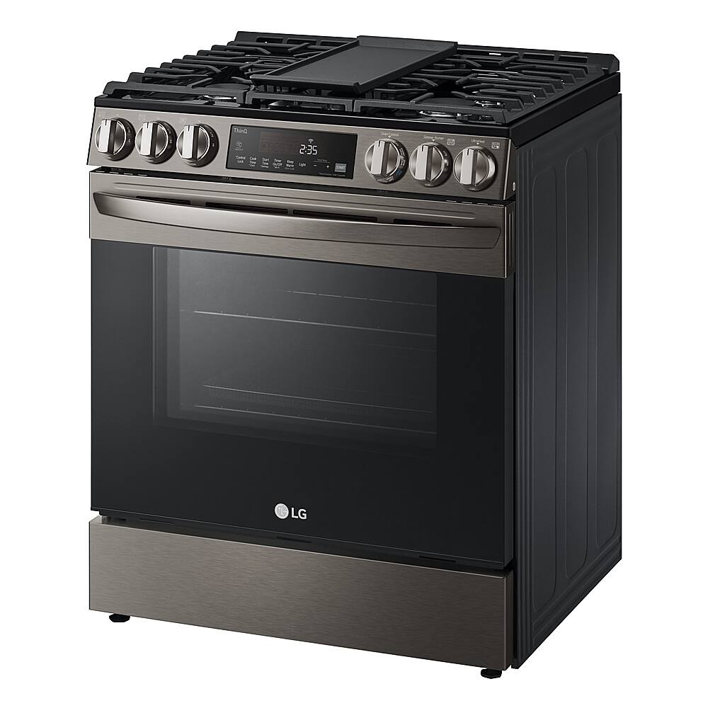 Alt View 12. LG - 5.8 Cu. Ft. Smart Slide-In Gas True Convection Range with EasyClean and Air Fry - Black Stainless Steel.