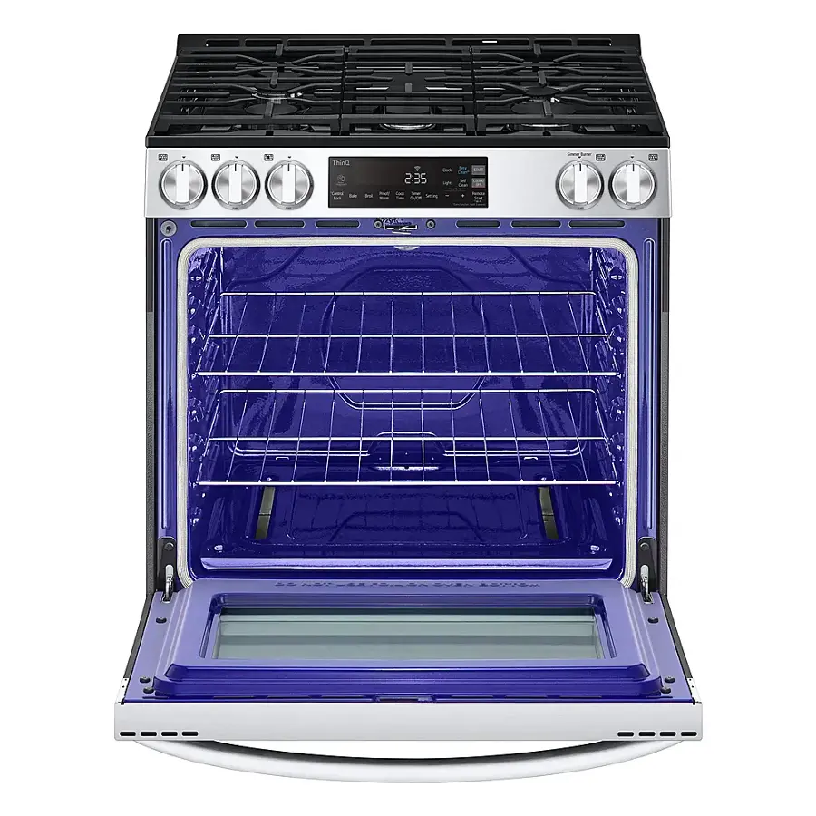 Alt View 13. LG - 5.3 Cu. Ft. Smart Slide-In Gas Range with EasyClean and SuperBoil Burner - PrintProof Stainless Steel.