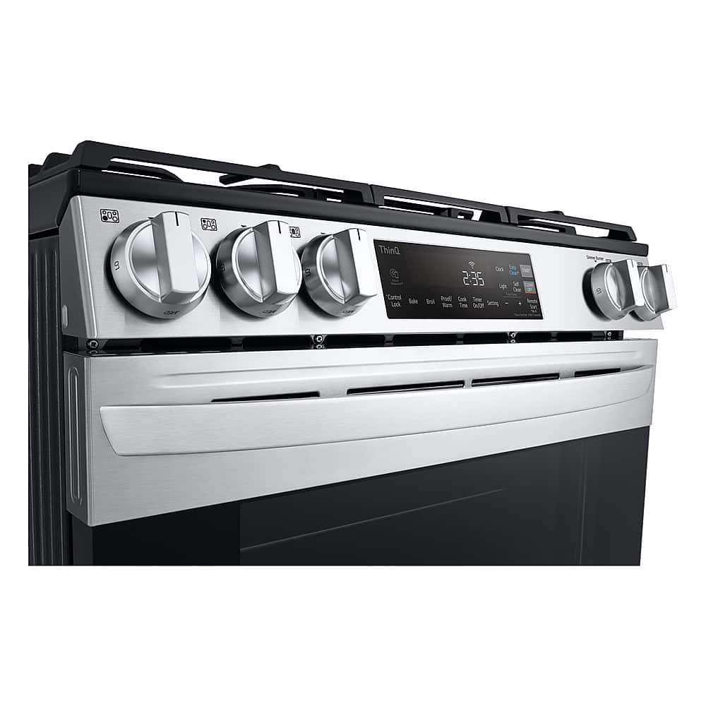 Alt View 1. LG - 5.3 Cu. Ft. Smart Slide-In Gas Range with EasyClean and SuperBoil Burner - PrintProof Stainless Steel.