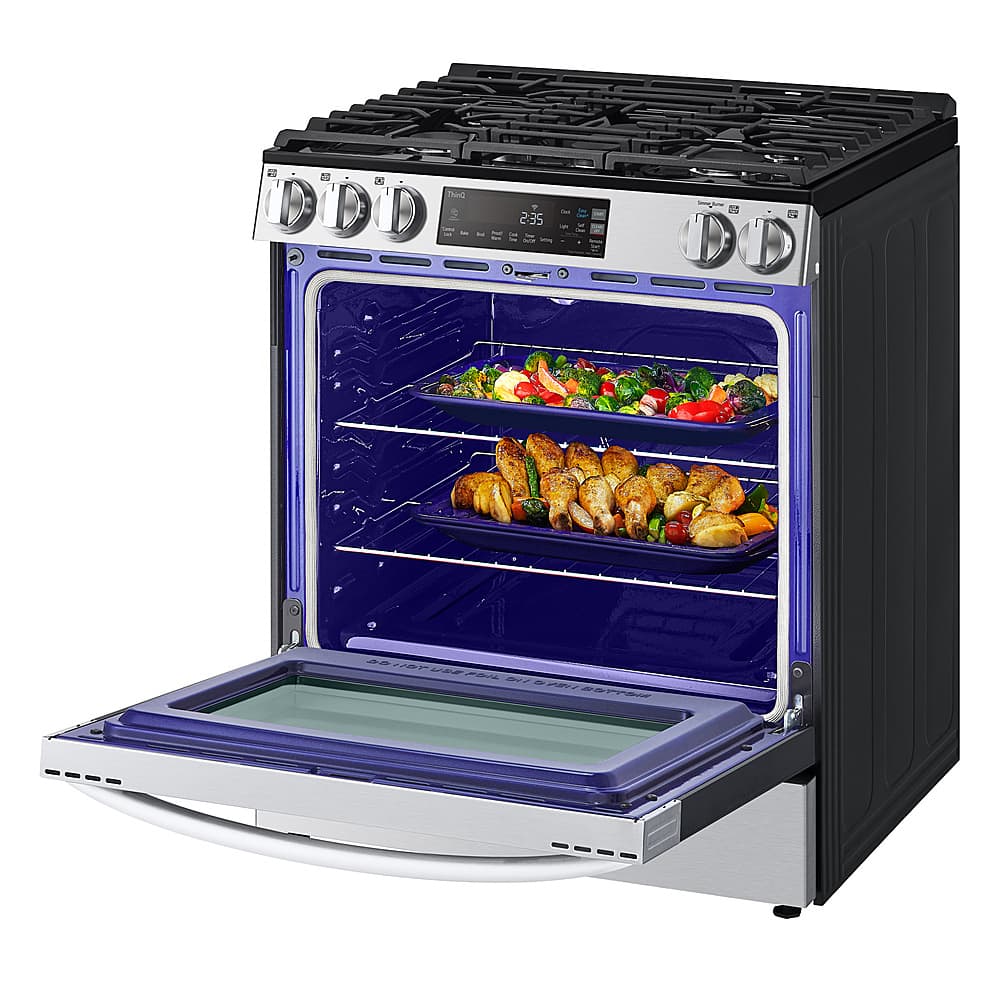 Alt View 11. LG - 5.3 Cu. Ft. Smart Slide-In Gas Range with EasyClean and SuperBoil Burner - PrintProof Stainless Steel.