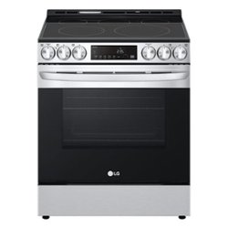 LG - 6.3 cu ft Electric Slide In Range with Air Fry and Smart Wi-Fi Enabled - Stainless steel - Front_Zoom