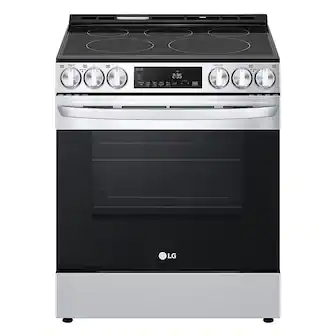 Front. LG - 6.3 Cu. Ft. Smart Slide-In Electric True Convection Range with EasyClean and AirFry - PrintProof Stainless Steel.