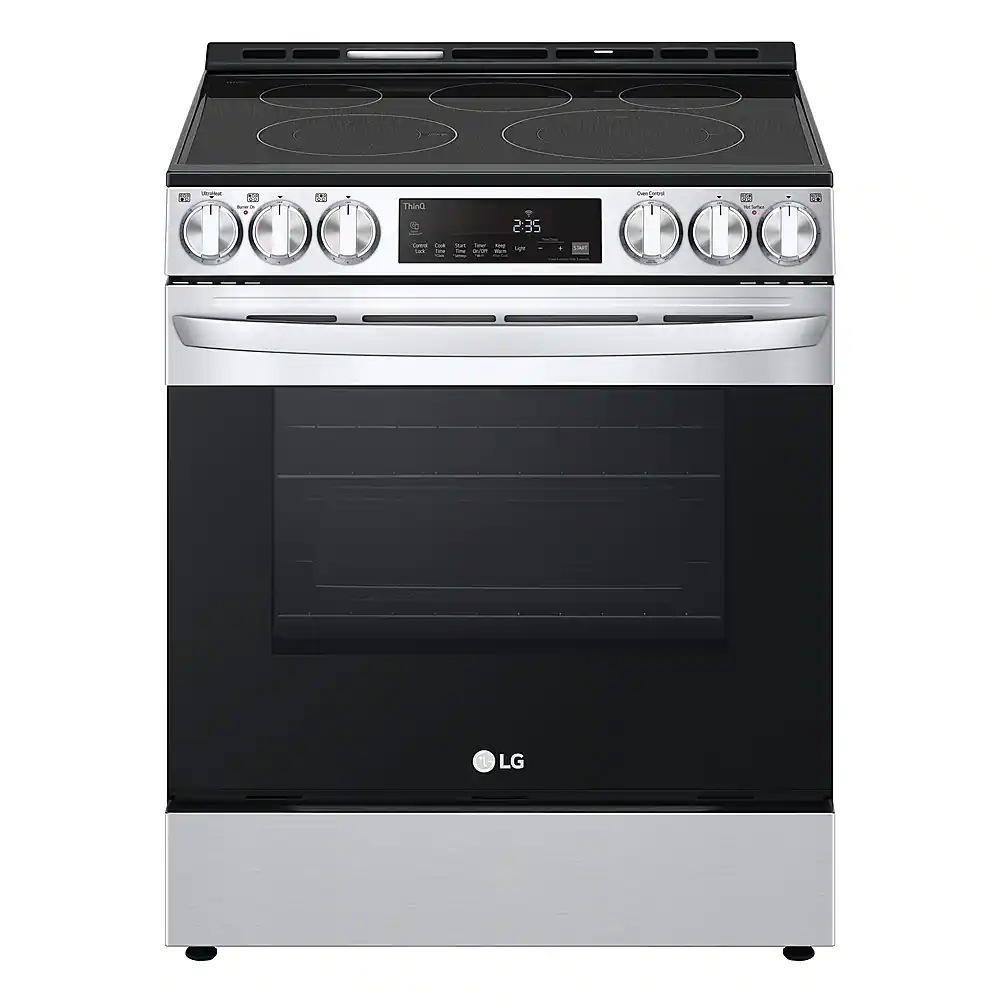 Front. LG - 6.3 Cu. Ft. Smart Slide-In Electric True Convection Range with EasyClean and AirFry - PrintProof Stainless Steel.