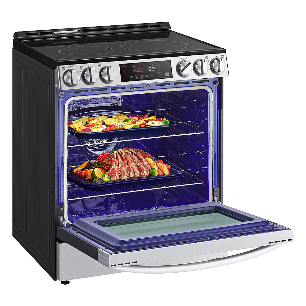 LG LSEL6333D 30 Inch Electric Slide-In Smart Range with 5 Elements, 6.3 cu  ft. Convection Oven, UltraHeat™ Element, Storage Drawer, Air Fry, and  EasyClean®+Self Clean: PrintProof™ Black Stainless Steel