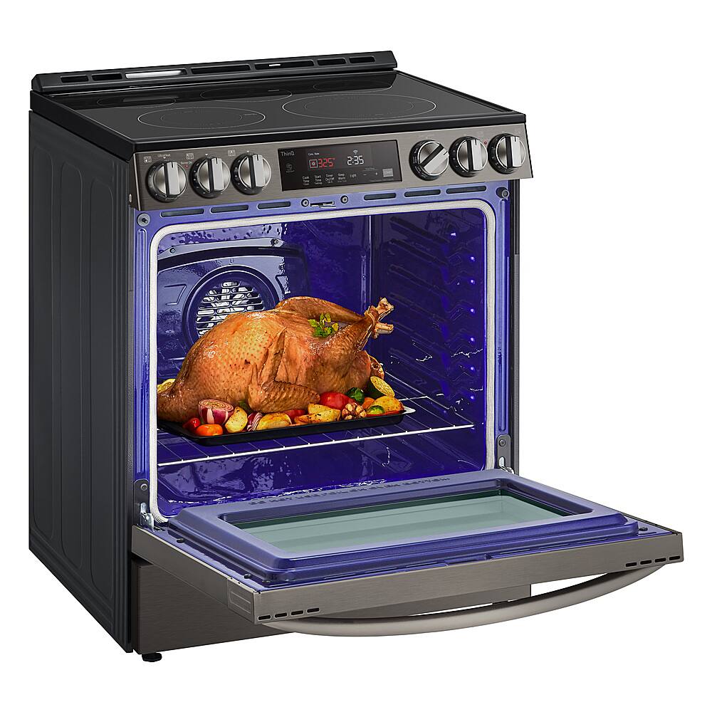 Alt View 15. LG - 6.3 Cu. Ft. Smart Slide-In Electric True Convection Range with EasyClean and AirFry - PrintProof Black Stainless Steel.