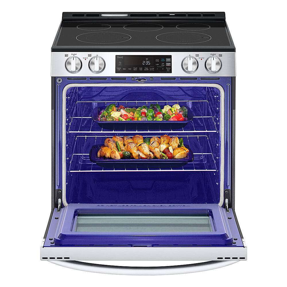 Alt View 11. LG - 6.3 Cu. Ft. Slide-In Electric Range with EasyClean and ThinQ Technology - PrintProof Stainless Steel.