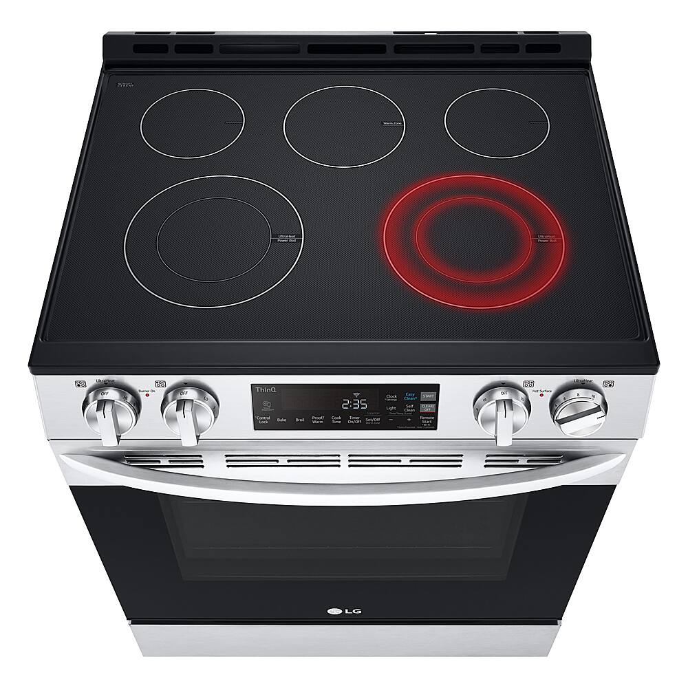 Alt View 12. LG - 6.3 Cu. Ft. Slide-In Electric Range with EasyClean and ThinQ Technology - PrintProof Stainless Steel.