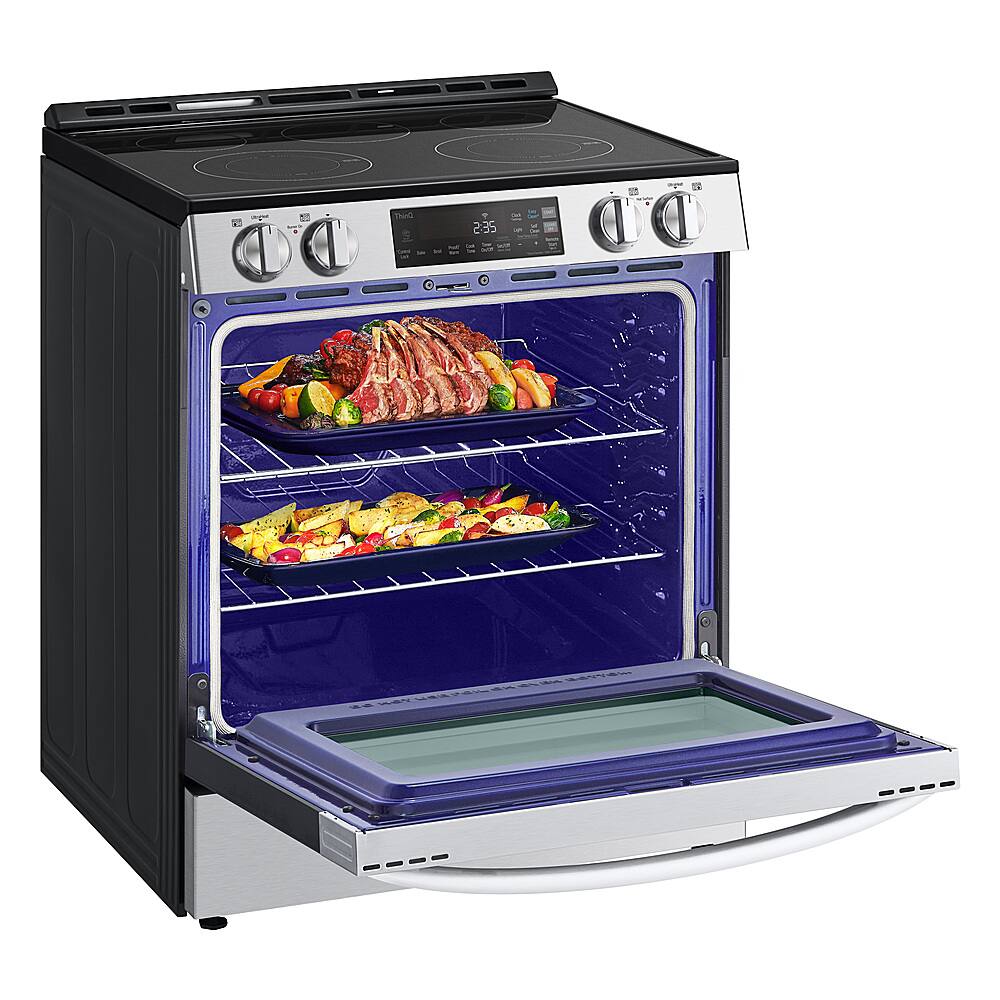 Alt View 14. LG - 6.3 Cu. Ft. Slide-In Electric Range with EasyClean and ThinQ Technology - PrintProof Stainless Steel.