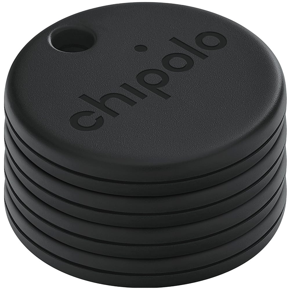 Left. Chipolo - ONE Spot with Apple Find My (4 pk) - Black.