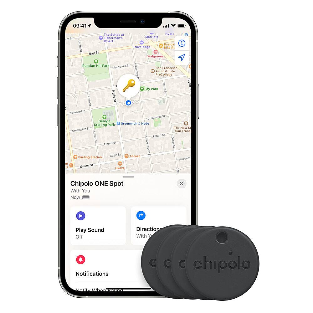 Alt View 12. Chipolo - ONE Spot with Apple Find My (4 pk) - Black.