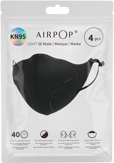Knipperen ingewikkeld definitief AIRPOP Light SE 4 Pack KN95 Masks Black 43576 - Best Buy