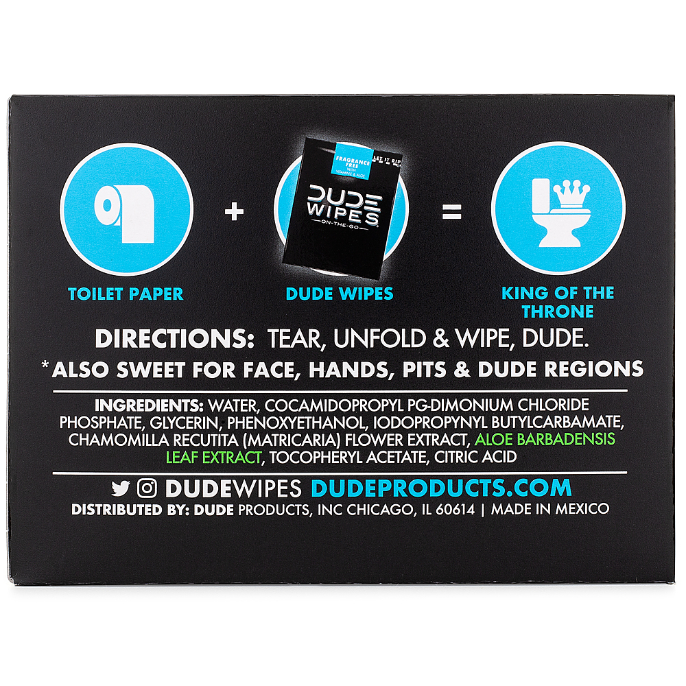 Best Buy: DUDE PRODUCTS DUDE WIPES 30pk Single Flushable Wipes For Travel  DW-30