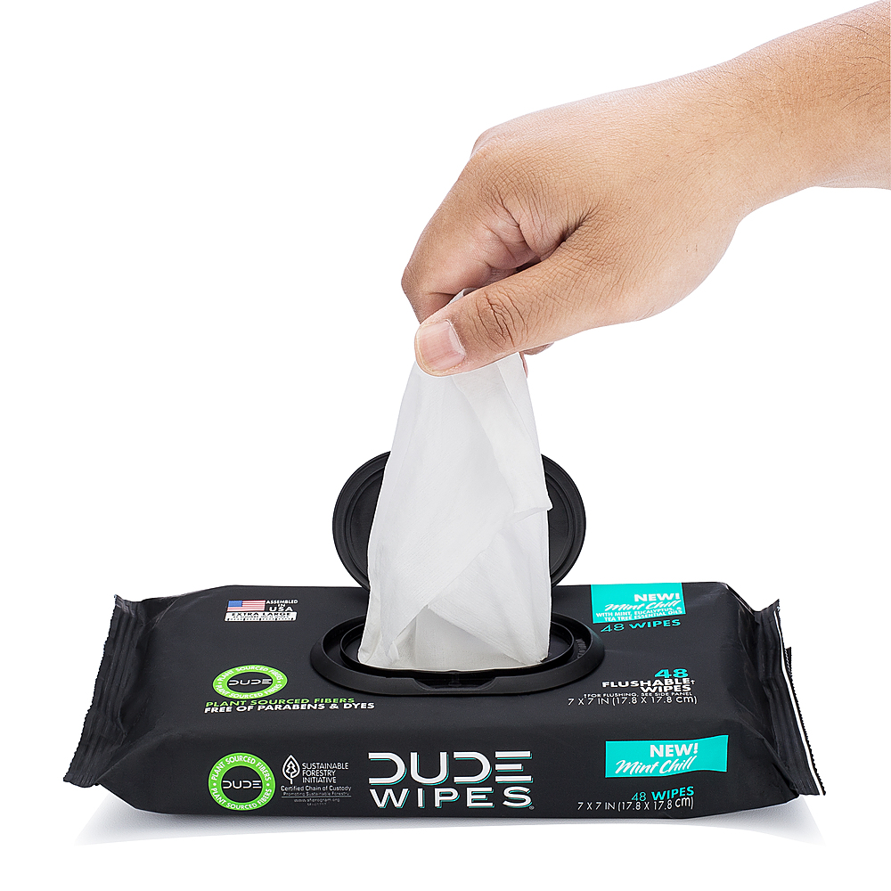 Alt View 11. DUDE PRODUCTS - DUDE WIPES 48ct Dispenser Pack Flushable Wipes MINT Pack of 3.