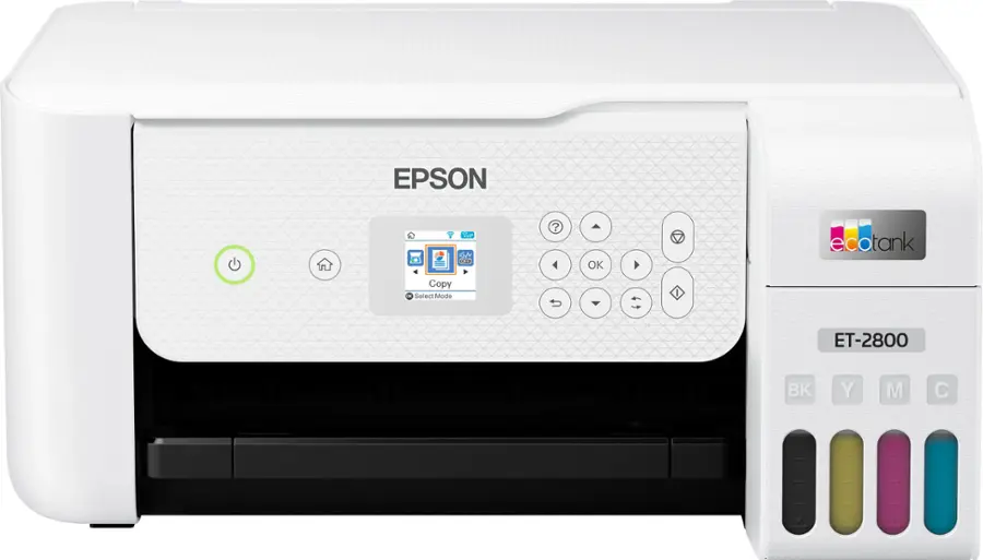Alt View 15. Epson - EcoTank ET-2800 Wireless All-in-One Supertank Inkjet Printer - White.