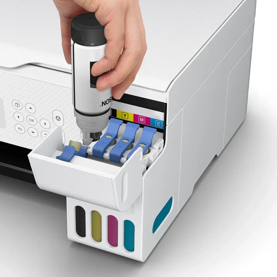 Alt View 20. Epson - EcoTank ET-2800 Wireless All-in-One Supertank Inkjet Printer - White.