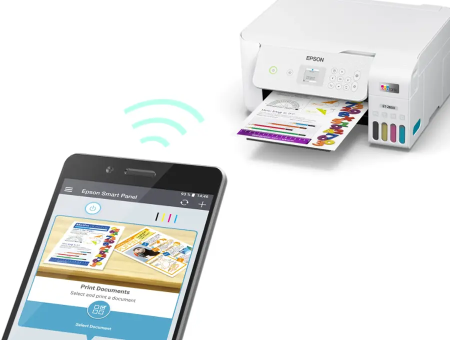 Alt View 24. Epson - EcoTank ET-2800 Wireless All-in-One Supertank Inkjet Printer - White.