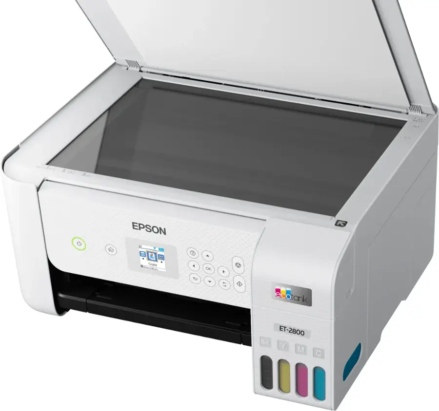 Alt View 25. Epson - EcoTank ET-2800 Wireless All-in-One Supertank Inkjet Printer - White.