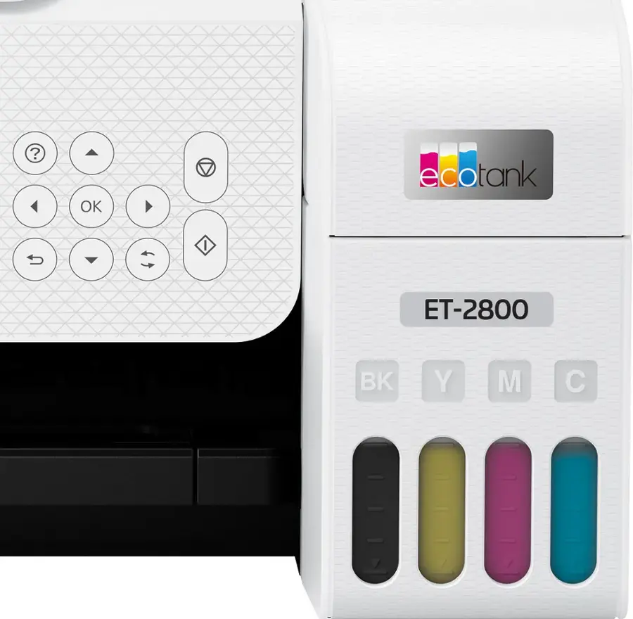 Alt View 26. Epson - EcoTank ET-2800 Wireless All-in-One Supertank Inkjet Printer - White.