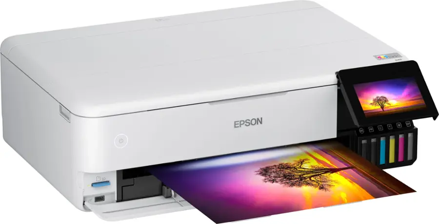 Alt View 13. Epson - EcoTank Photo ET-8550 All-in-One Wide-format Supertank Printer - White.