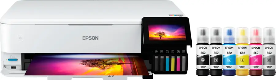 Alt View 14. Epson - EcoTank Photo ET-8550 All-in-One Wide-format Supertank Printer - White.