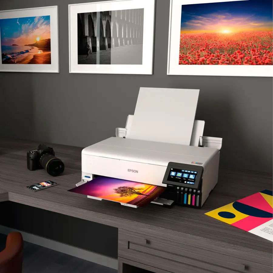 Alt View 19. Epson - EcoTank Photo ET-8550 All-in-One Wide-format Supertank Printer - White.
