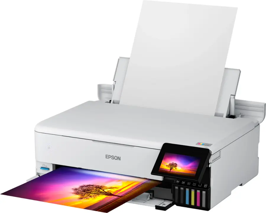 Alt View 23. Epson - EcoTank Photo ET-8550 All-in-One Wide-format Supertank Printer - White.