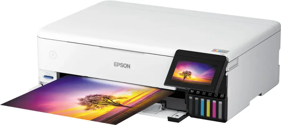Alt View 25. Epson - EcoTank Photo ET-8550 All-in-One Wide-format Supertank Printer - White.