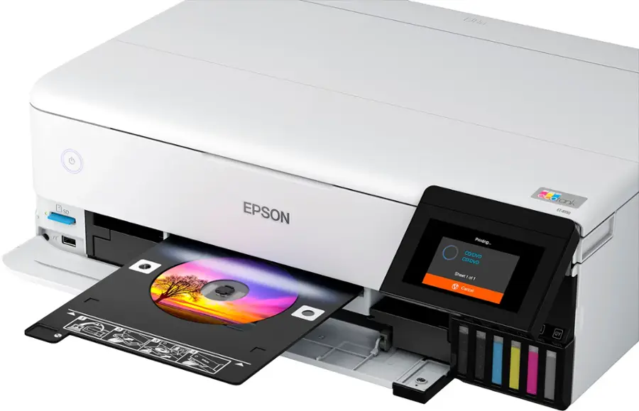 Alt View 31. Epson - EcoTank Photo ET-8550 All-in-One Wide-format Supertank Printer - White.