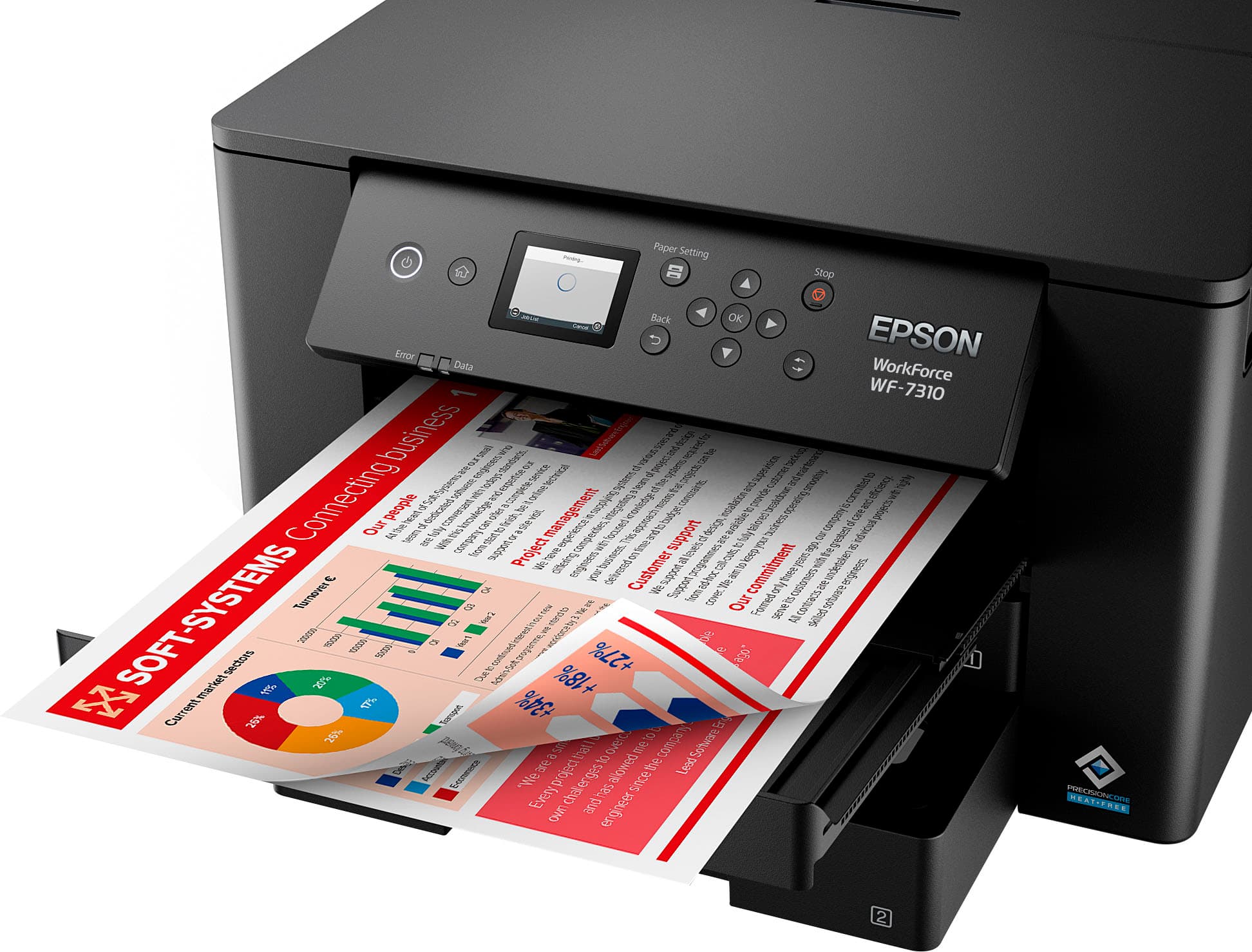 Alt View 24. Epson - WorkForce Pro WF-7310 Wireless Wide-Format Inkjet Printer - Black.