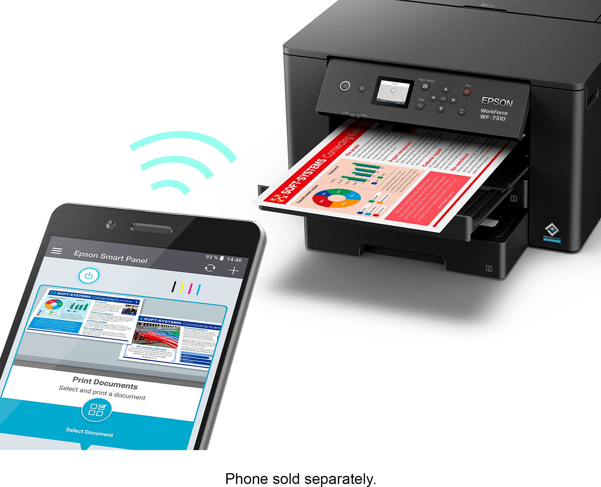 Alt View 25. Epson - WorkForce Pro WF-7310 Wireless Wide-Format Inkjet Printer - Black.