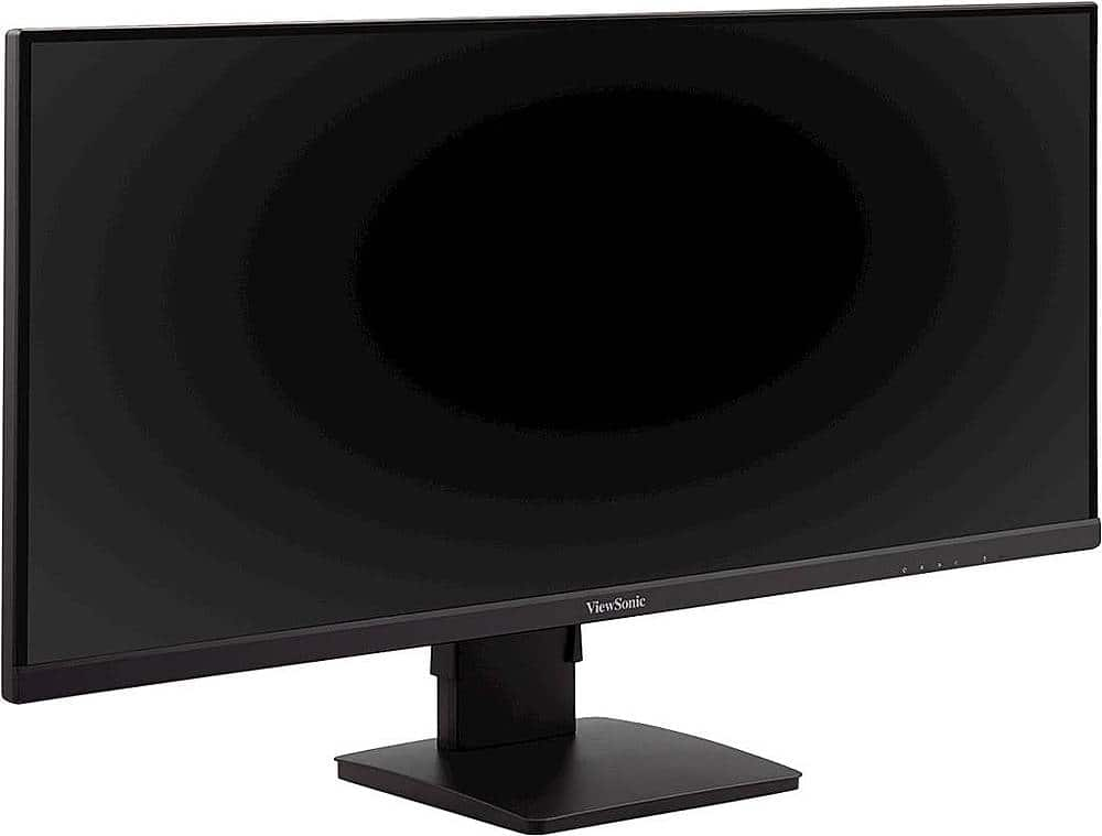 Angle View: ViewSonic VA3456-MHDJ 34 Inch 21:9 UltraWide WQHD 1440p Monitor IPS with Ergonomics Design HDMI and DisplayPort - Black