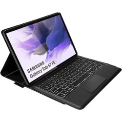 SaharaCase - Keyboard Case with Mouse Pad for Samsung Galaxy Tab S8 Plus and S7 FE - Black - Front_Zoom