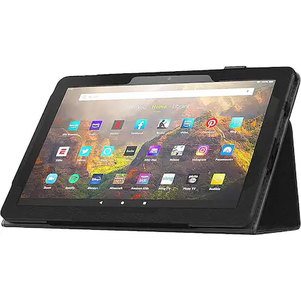 Front. SaharaCase - Bi-Fold Folio Case for Amazon Fire HD 10 (2021) - Black.