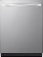 LG - 24" Top Control Smart Built-In Stainless Steel Tub Dishwasher with 3rd Rack, QuadWash and 46dba - Stainless Steel - Front_Zoom