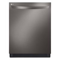 LG - 24" Top-Control Built-In Dishwasher with Stainless Steel Tub, QuadWash, 46 dB - Black stainless steel - Front_Zoom