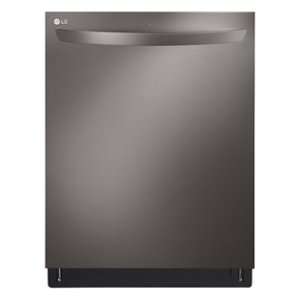 LG - 24" Top Control Smart Built-In Stainless Steel Tub Dishwasher with 3rd Rack, QuadWash and 46dba - Black stainless steel
