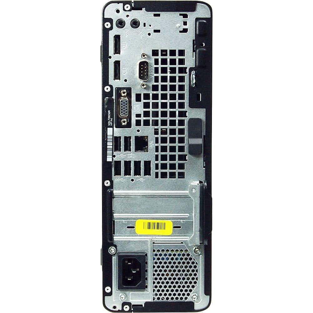 Back View: HP - Refurbished ProDesk 600 G3 Desktop - Intel Core i7 - 16GB Memory - 512GB SSD - Black