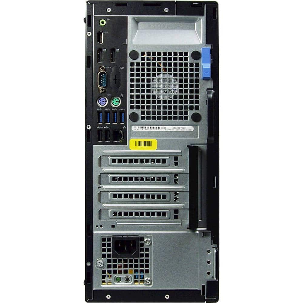 Back. Dell - Refurbished OptiPlex 7040 Desktop - Intel Core i7 - 16GB Memory - 512GB SSD - Black.