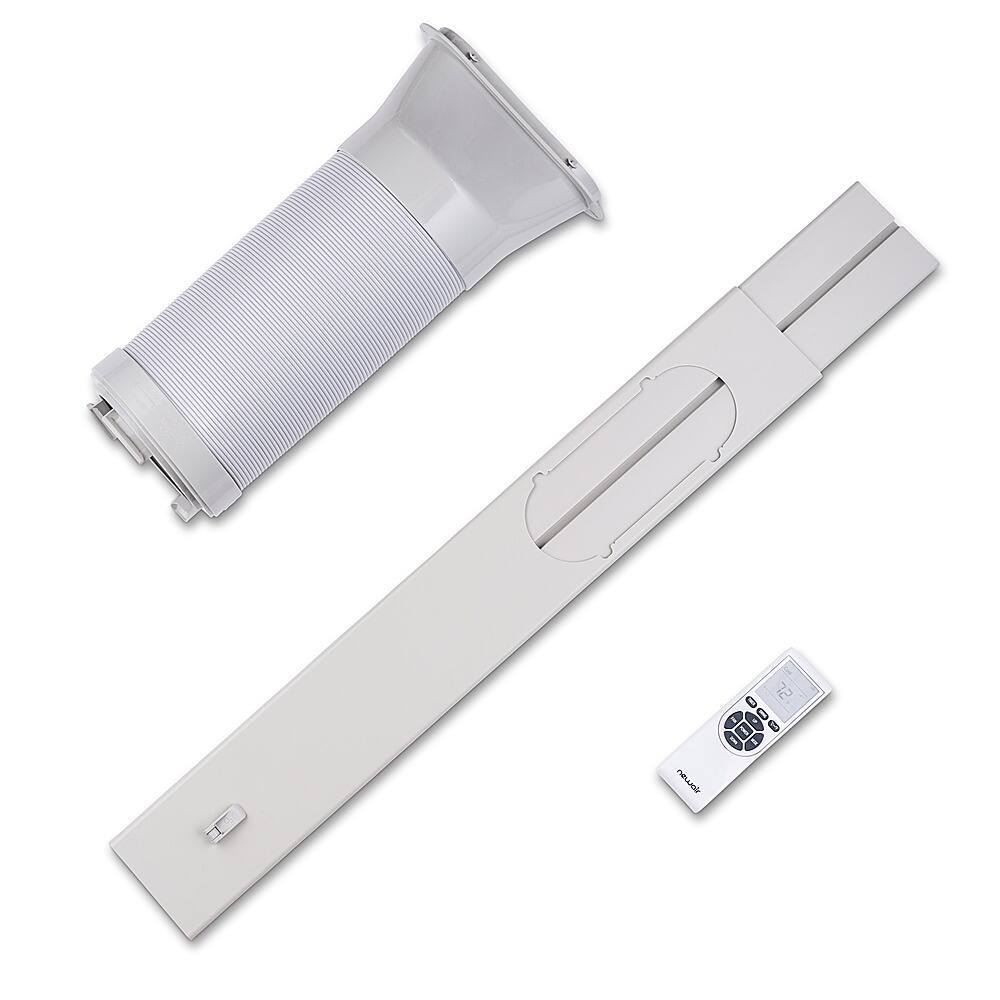 Left. NewAir - 500 Sq. Ft. Portable Air Conditioner, 13,500 BTUs (10,000 BTU, DOE), Easy Setup Window Venting Kit and Remote Control - White.