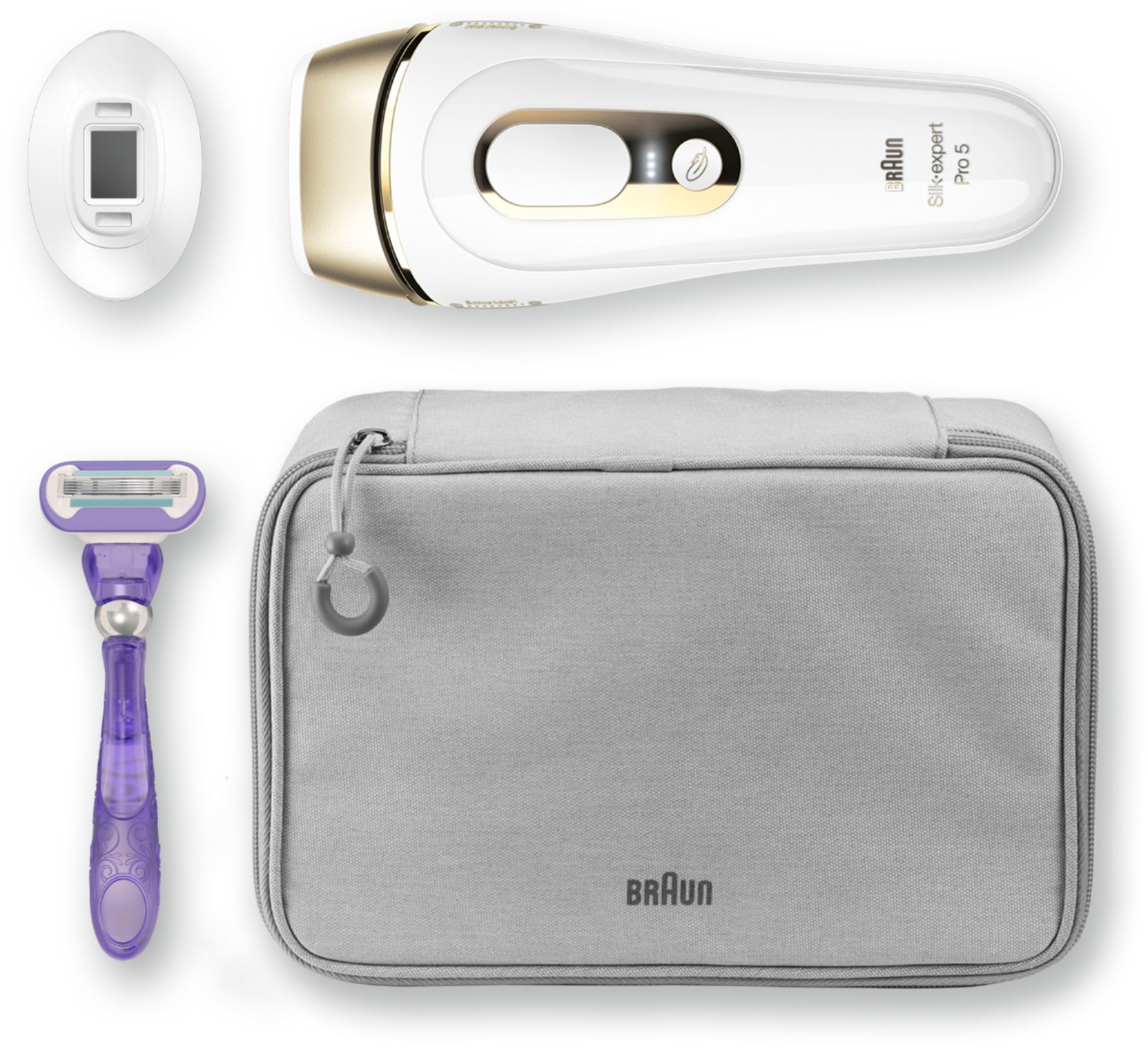 Best Buy: Braun Silk-expert Pro5 IPL Removal System (Hair Removal Device,  Pouch, Power Cord, Head, Gillette Venus Razor and Cartridge) White Braun  Female Shaver IPL 5117