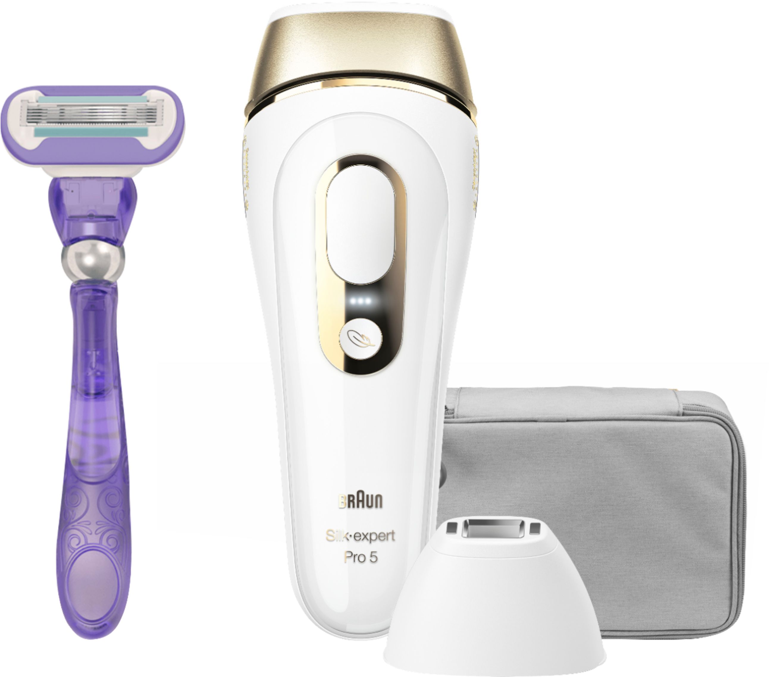 Best Buy: Braun Silk-expert Pro5 IPL Removal System (Hair Removal Device,  Pouch, Power Cord, Head, Gillette Venus Razor and Cartridge) White Braun  Female Shaver IPL 5117