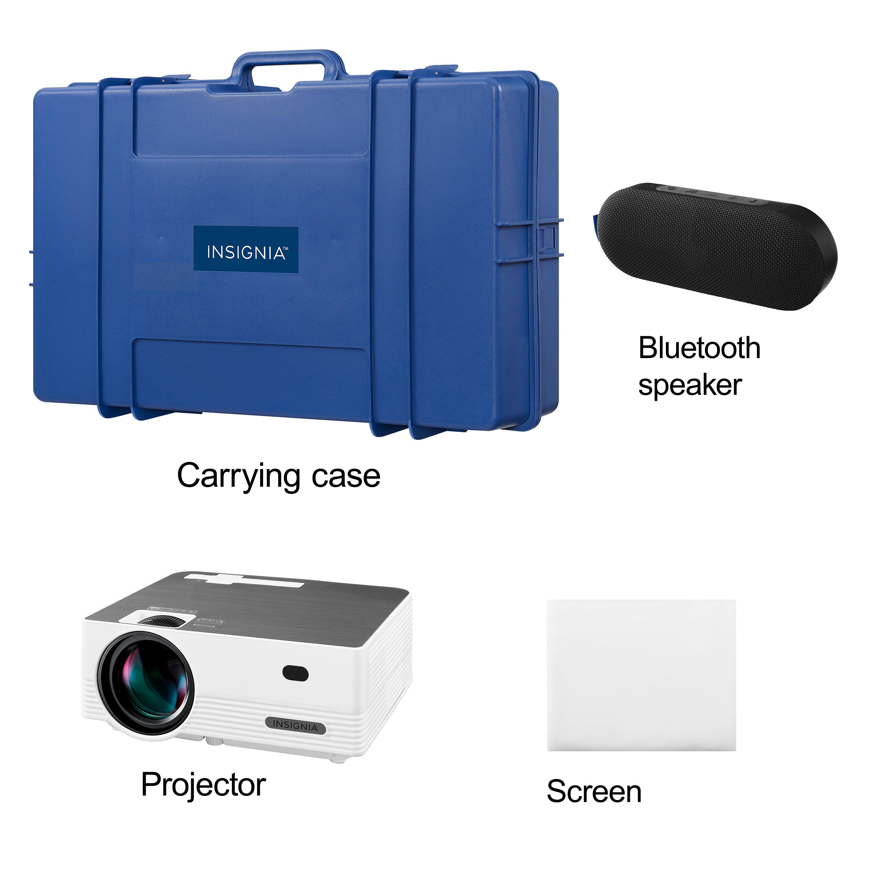 Alt View 21. Insignia™ - Complete Outdoor Projector Kit with 91” Folding Screen, Projector, and Speaker - White.