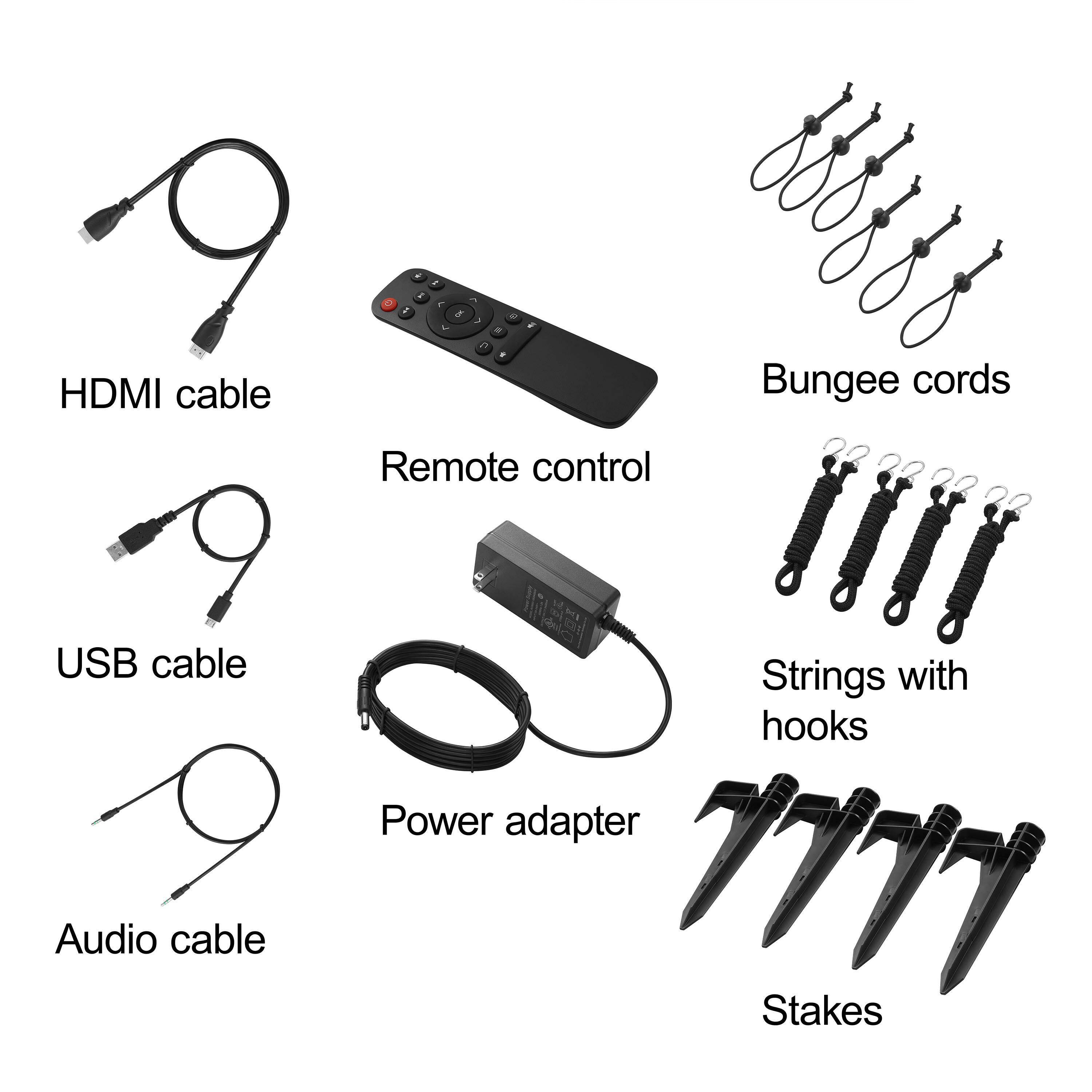 Alt View 22. Insignia™ - Complete Outdoor Projector Kit with 91” Folding Screen, Projector, and Speaker - White.