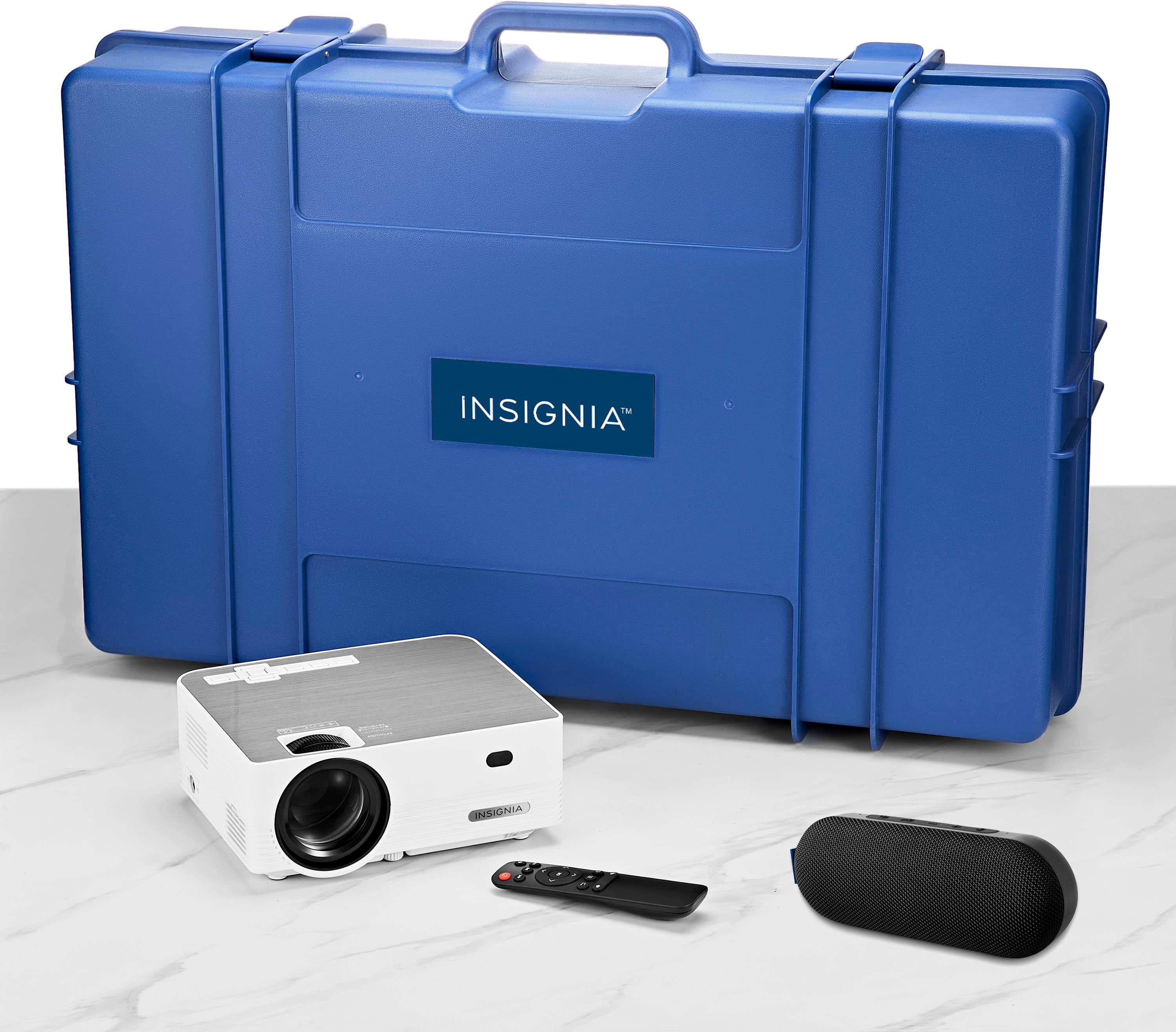 Alt View 28. Insignia™ - Complete Outdoor Projector Kit with 91” Folding Screen, Projector, and Speaker - White.