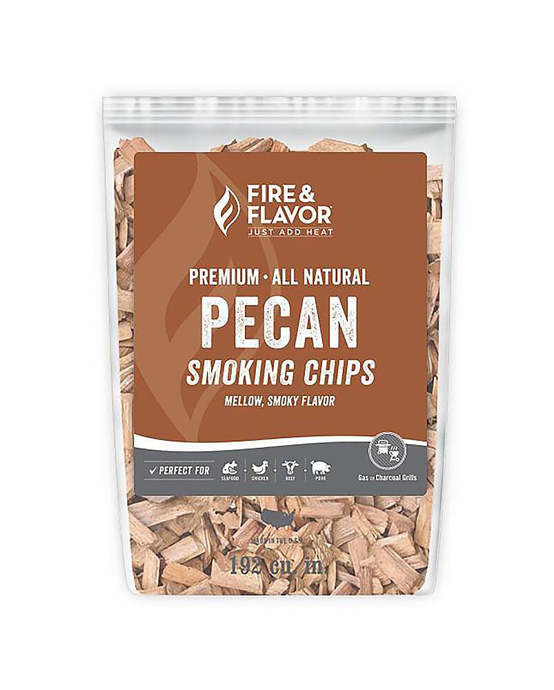 Angle View: Fire & Flavor - Premium All Natural Pecan Smoking Wood Chips, 2 Pounds - Brown