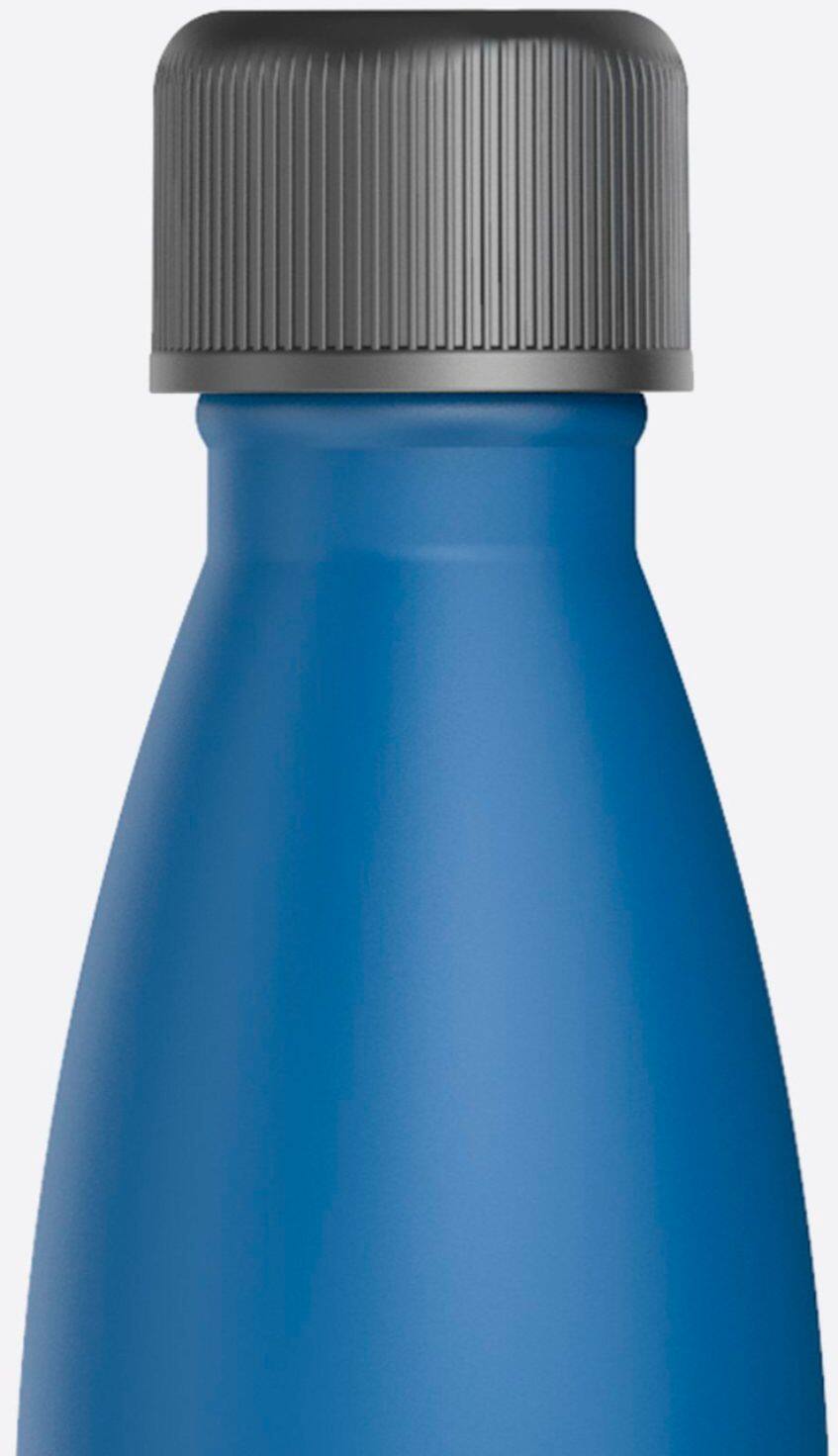 Left. CrazyCap - LYT® 17oz. Self-Cleaning Bottle with UV-C Water Purifier - Classic Blue.